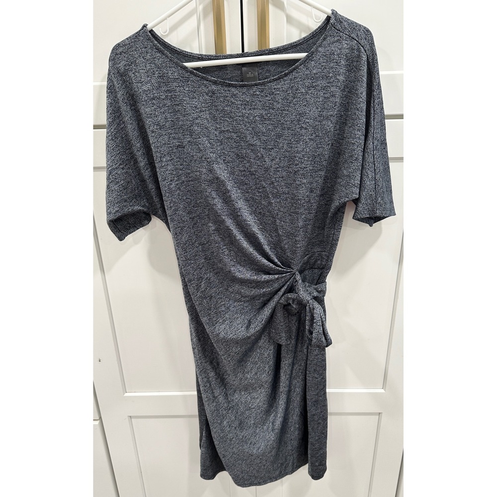 Ann Taylor Knit Dress Tie Waist Dolman Sleeve Casual Comfy Gray M‎